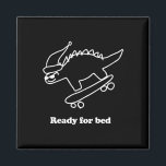 Imán Dinosaurio de monopatín listo para acostarse<br><div class="desc">Dinosaurio de monopatín listo para acostarse</div>