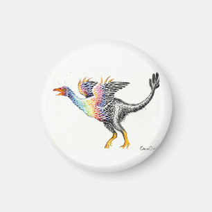 Imán Dinosaurio de plumas coloridas