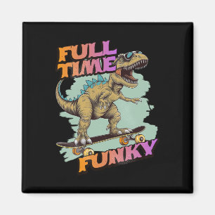 Imán Dinosaurio de skateboarding divertido y funky a ti