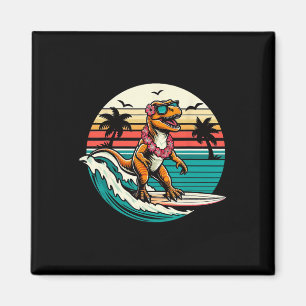 Imán Dinosaurio Divertido Tabla de Surf Playa Verano Su