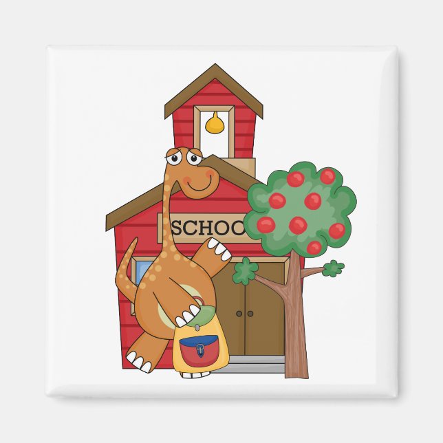Imán Dinosaurio en camisetas y regalos escolares (Frente)