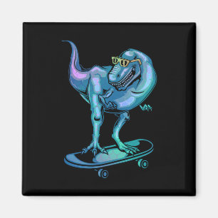 Imán Dinosaurio En Monopatin Equipo De Patinaje De Dino