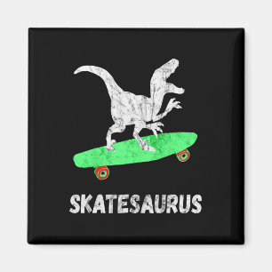 Imán Dinosaurio en monopatín T-Rex divertido en skatebo