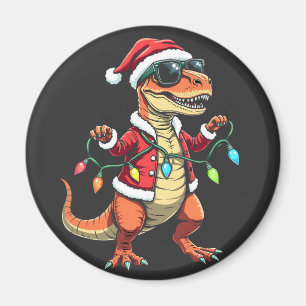 Imán Dinosaurio envuelto con Navidades ilumina Santa Ha