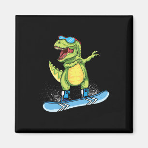 Imán Dinosaurio genial haciendo snowboarding patinando 