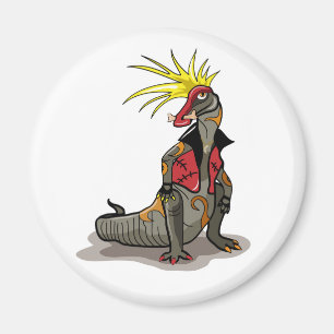 Imán Dinosaurio Hadrosaurus Vestido Como Punk.