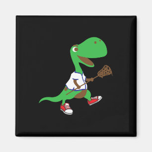 Imán Dinosaurio Jugando Lacrosse Gif Genial Equipo Depo