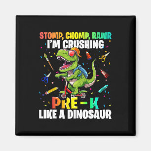 Imán Dinosaurio pre-K vuelve al primer día escolar