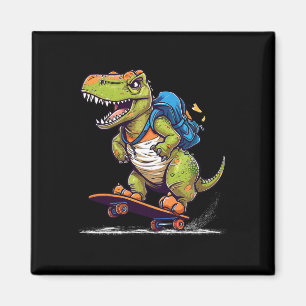 Imán Dinosaurio T Rex Skateboarding Genial Dinosaurio S