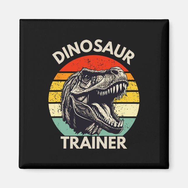 Imán Dinosaurio Trainer Retro Halloween Costume Para Ad (Frente)