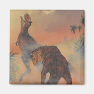 Imán Dinosaurios antiguos, Carnotaurus rugiendo en la s