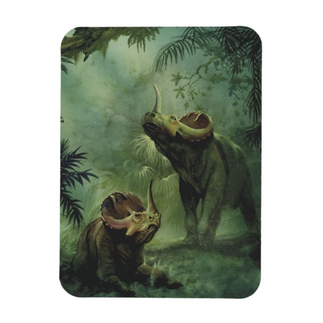 Imán Dinosaurios antiguos, Centrosaurus en la selva (Vertical)