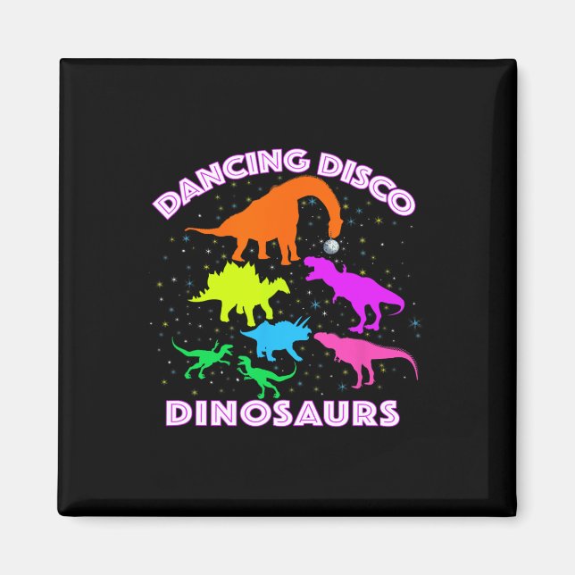 Imán Dinosaurios Bailando Disco Demuestran Ser Un Profe (Frente)