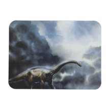 Dinosaurios Vintage, Barapasaurus con nubes de tor