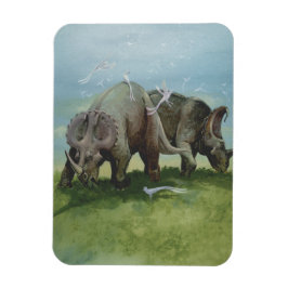 Imán Dinosaurios vintage, Centrosaurus Grazing in Meado