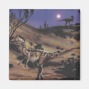 Imán Dinosaurios Vintage, Dilophosaurus en una noche es