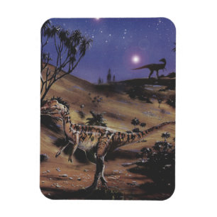 Imán Dinosaurios Vintage, Dilophosaurus en una noche es