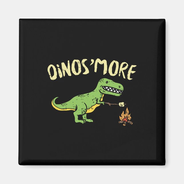 Imán Dinosmore Divertido Dino Smore Camping Campamento  (Frente)