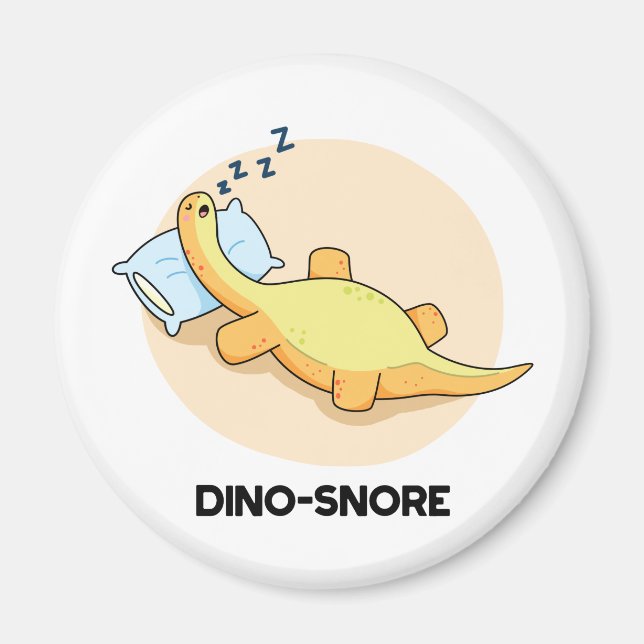 Imán Dinosnore Funny Sleeping Dinosaur Pun (Frente)