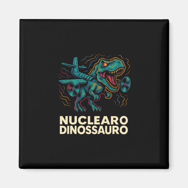 Imán Dinossauro Nuclearo - Niños divertidos con Brainro (Frente)