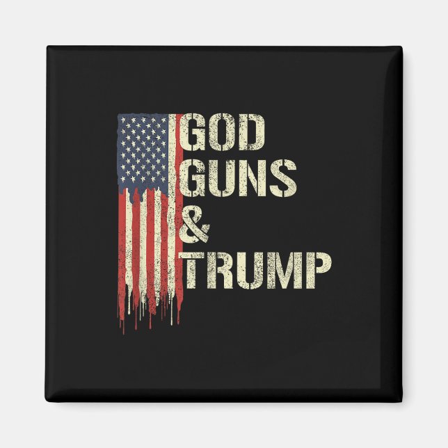 Imán Dios arma y Trump en 2ª enmienda Bandera Trump (Frente)