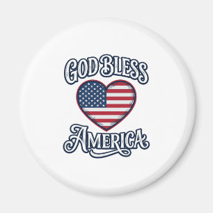 Imán Dios bendiga a América Diseño de camiseta con cora