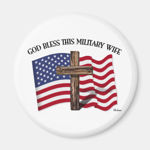 Imán DIOS BENDIGA A ESTA ESPOSA MILITAR - cruz escarpad