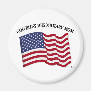 Imán DIOS BENDIGA A ESTA MADRE MILITAR con la bandera d