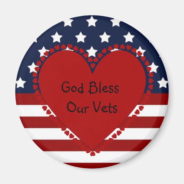 Imán Dios bendiga a nuestros Vets Magnet (Frente)