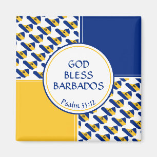 Imán DIOS BENEFICIO Bandera BARBADOS