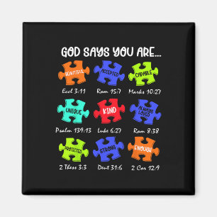 Imán Dios dice que eres autista, rompecabezas de concie
