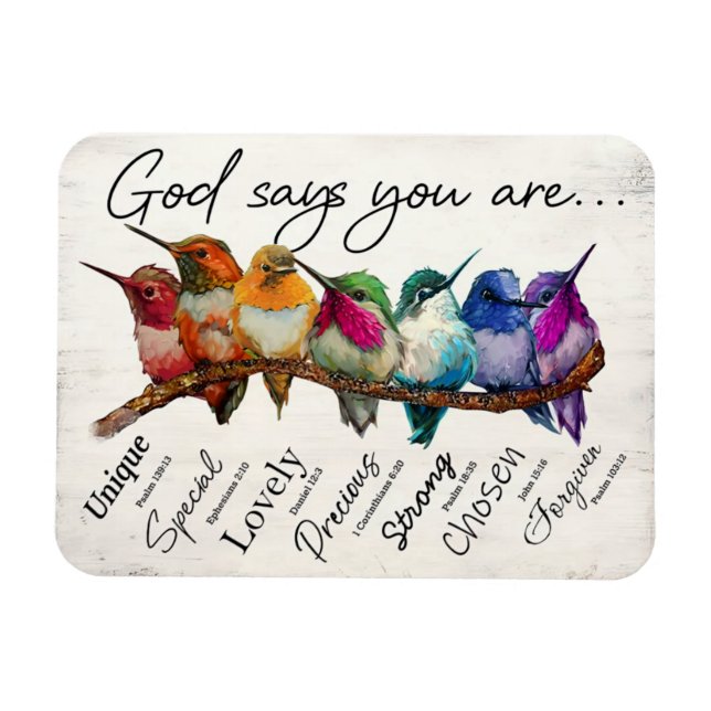 Imán Dios Dice Que Eres Tipografía Colibrí (Horizontal)