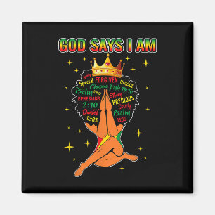 Imán Dios dice que soy cristiana reina negra afro mujer