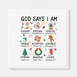 Imán Dios dice que soy Navidades amables Navidad Niños 