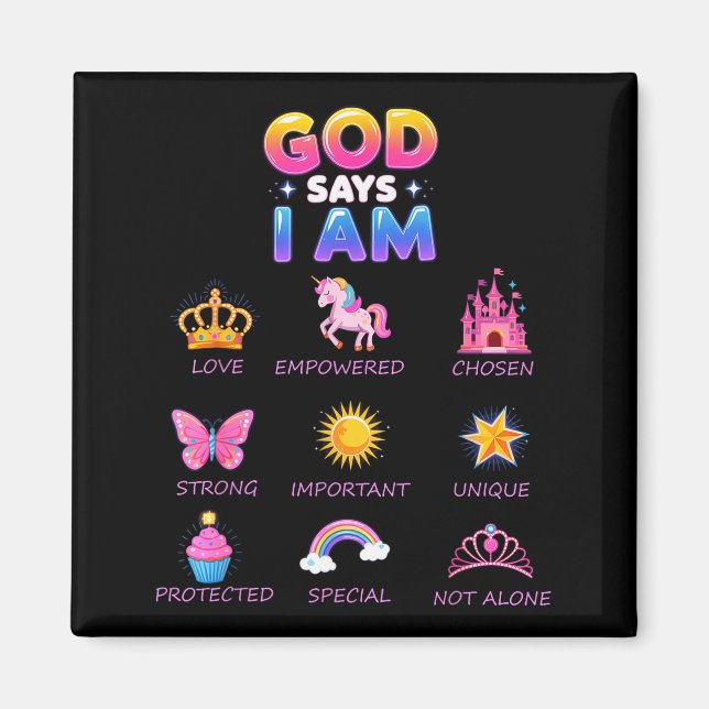 Imán Dios dice que soy princesa linda Jesús adolescente (Frente)