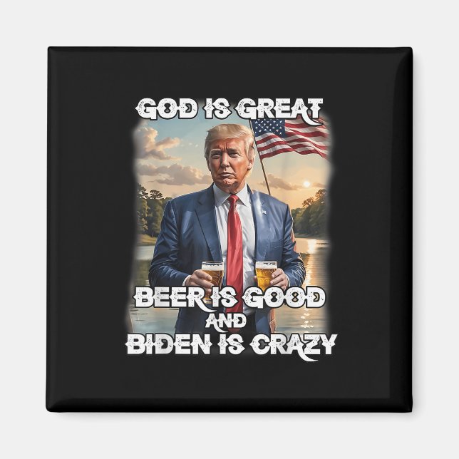 Imán Dios Es Gran Cerveza Es Buena Y Biden Es Loco (Frente)