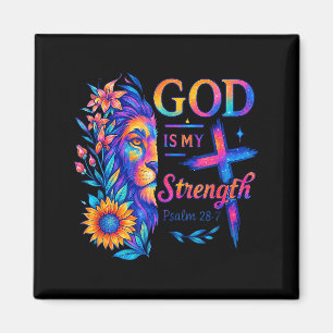 Imán Dios Es Mi Fuerza Camiseta León Salmo 28_7