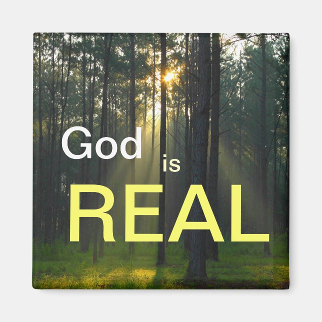 Imán Dios es REAL - nevera religiosa espiritual mag (Frente)