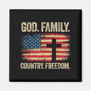 Imán Dios Familia País Libertad Bandera de EE. UU. Cruz
