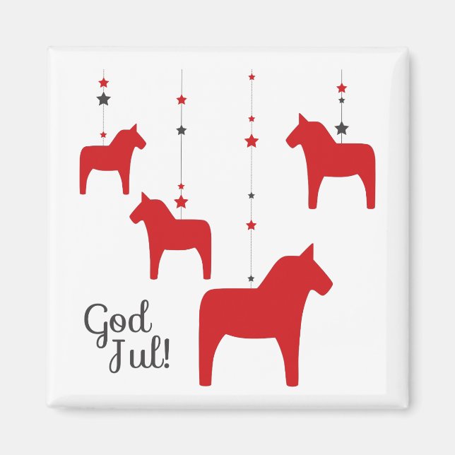 Imán ¡Dios jul! Dala Horse Magnet (Frente)