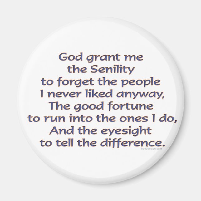 Imán Dios me conceda el humor (Frente)