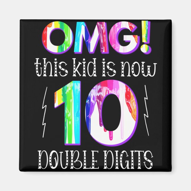 Imán ¡Dios mío! Este Niño Ahora Tiene 10 Dígitos Dobles (Frente)