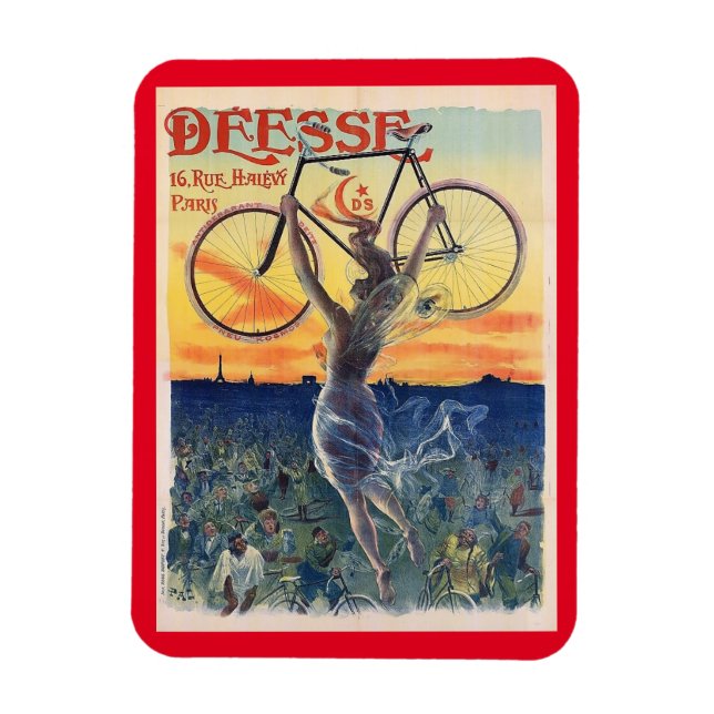 Imán Diosa de la bicicleta, publicidad, cosecha (Vertical)