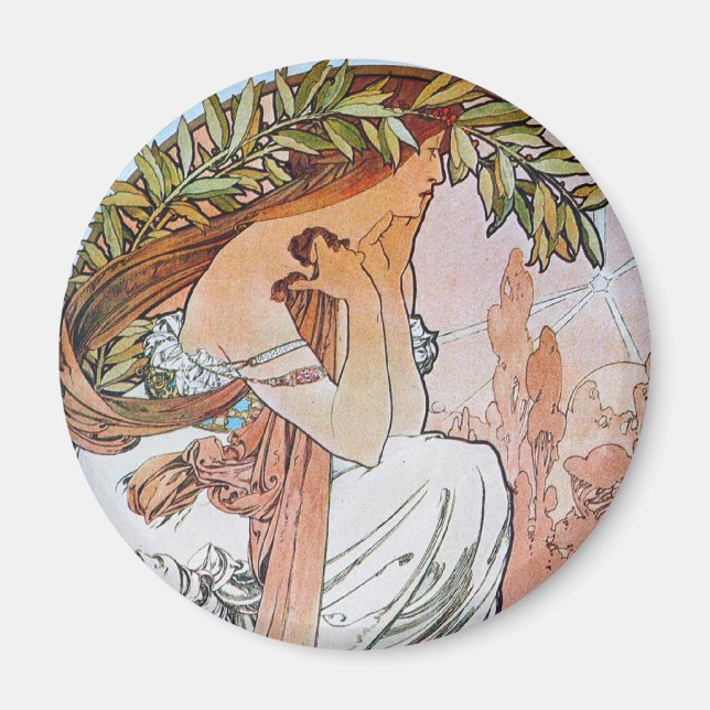 Imán Diosa de la luna azul vintage (Frente)