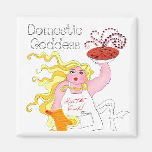 Imán "Diosa doméstica" - ¡Besa al cocinero!