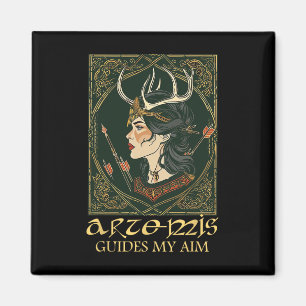 Imán Diosa griega divertida Artemis Deer Hunting Mythol