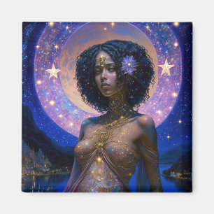 Imán Diosa negra afroamericana reina arte fantasmal M