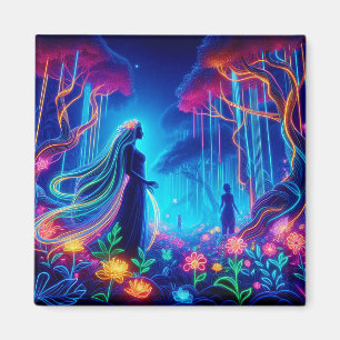 Imán Diosa Neon Forest Of Light Fantasy arte de cuento