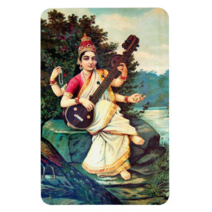Imán Diosa Saraswati De Raja Ravi Varma