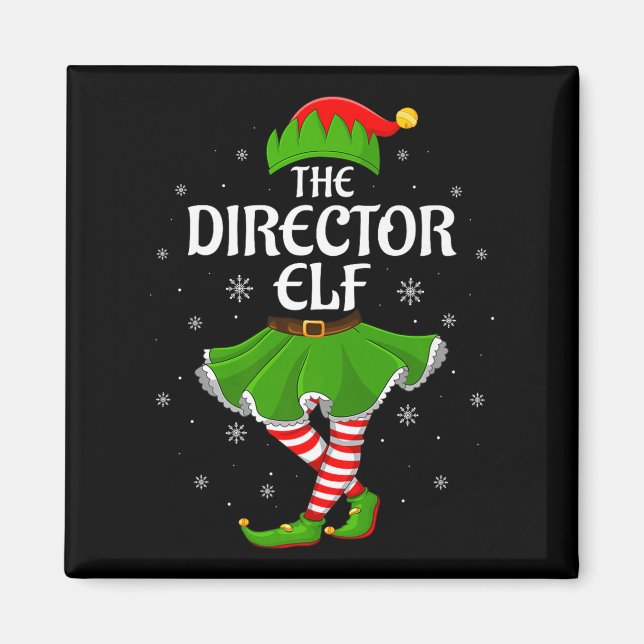 Imán Director Elf Christmas Family Girls Women Elf Squa (Frente)